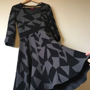 Black and Grey Knit Dress, Print